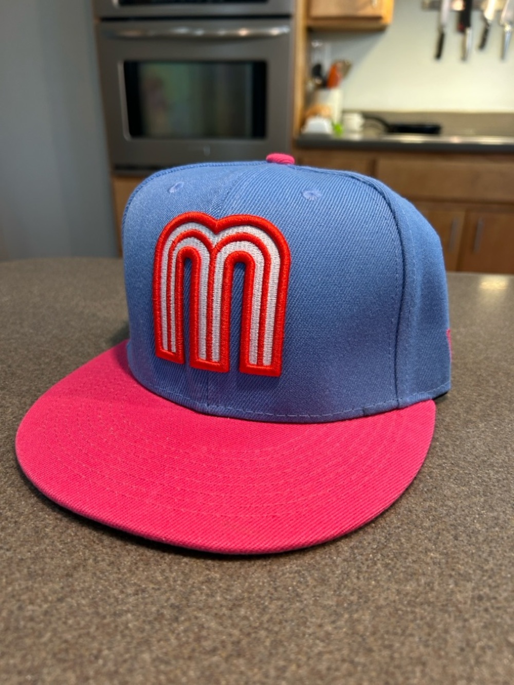 New Mexican International Baseball Classic Hat Blue Pink Fitted Size 7 1/4